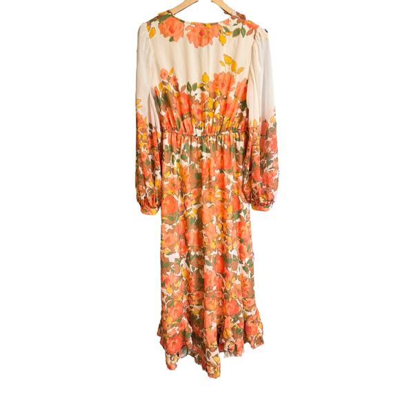 NEW Anthropologie Vineet Long Dress 70s Floral Artsy Boho Hippie XS Cottagecore - Picture 12 of 12